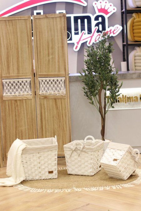 طقم سلال ابيض 3 احجام